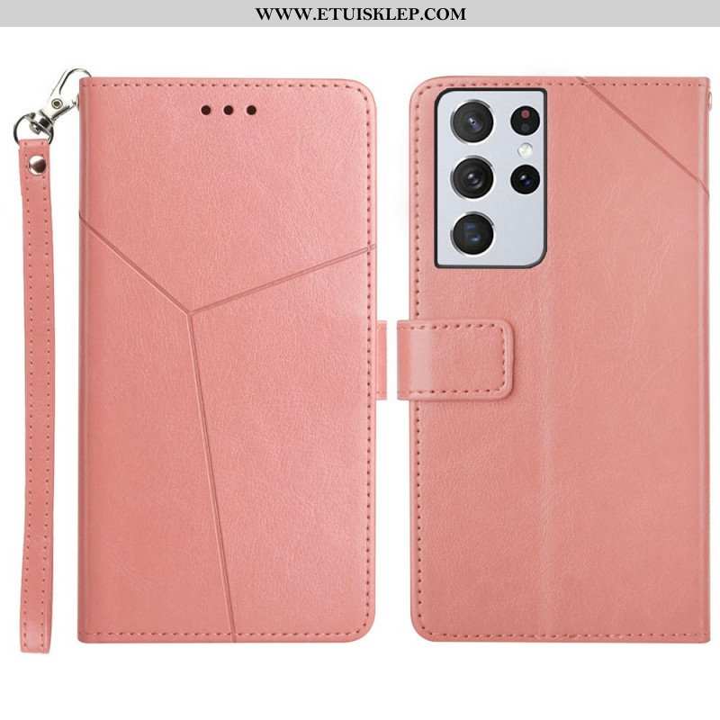 Etui Folio do Samsung Galaxy S21 Ultra 5G Stylowa Skórzana Konstrukcja Geo Y